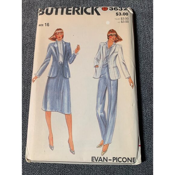 Butterick 3632 Evan-Picone Sewing Pattern Women’s Size 16 Jacket Skirt & Pants S - Picture 1 of 2